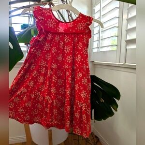 👗 Tea Collection cotton comfy red allover flowers dress size 7